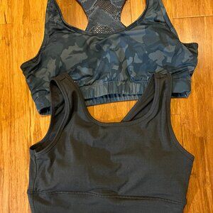 Lot of 2 Womens Racerback Athletic Sports Bras  sz L
